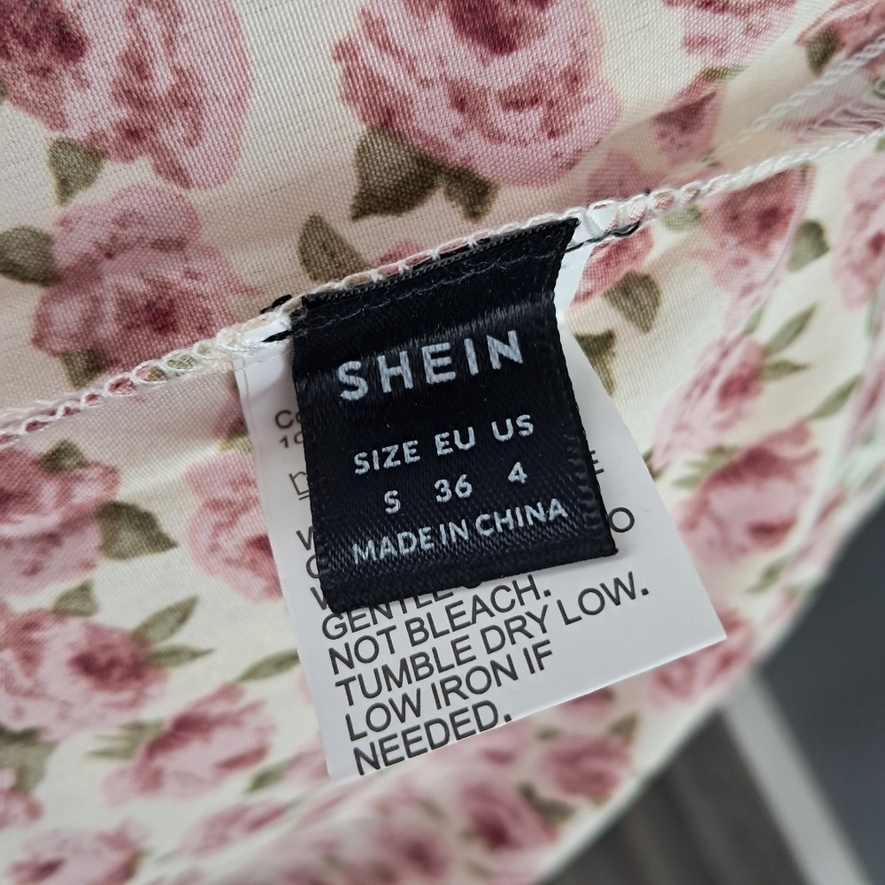 Shein Womens Floral Print Halter Tiered Dress Size Small - Picture 12 of 15